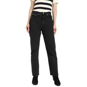 Calvin Klein Jeans WMNS 32 Black High Rise Straight Legs Ankle Denim 100% Cotton